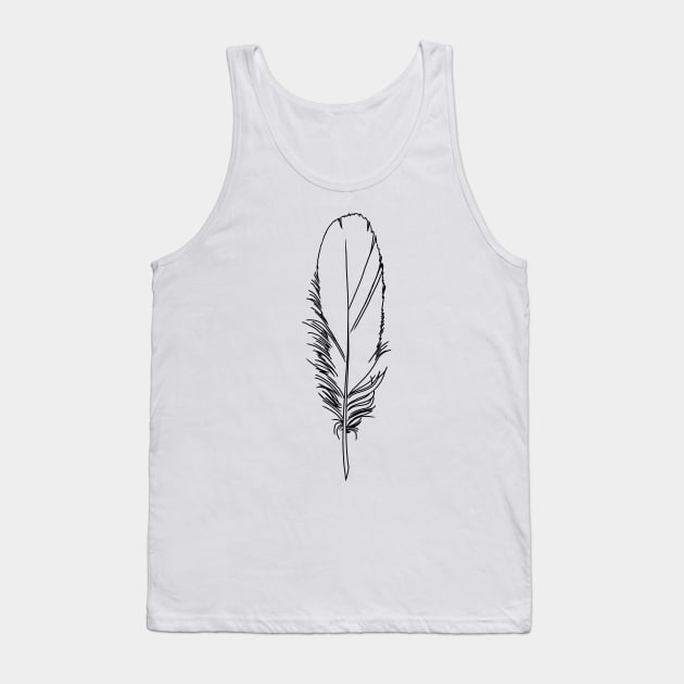 feather. black Tank Top by elywick